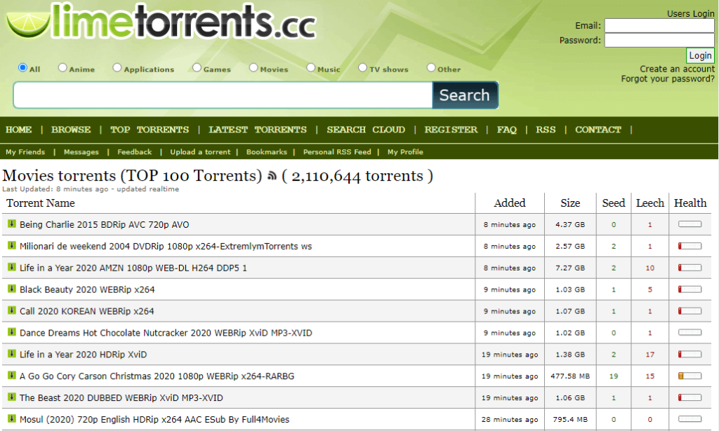 LimeTorrents Site for Apps