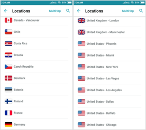 Server presence of Surfshark in multiple countries